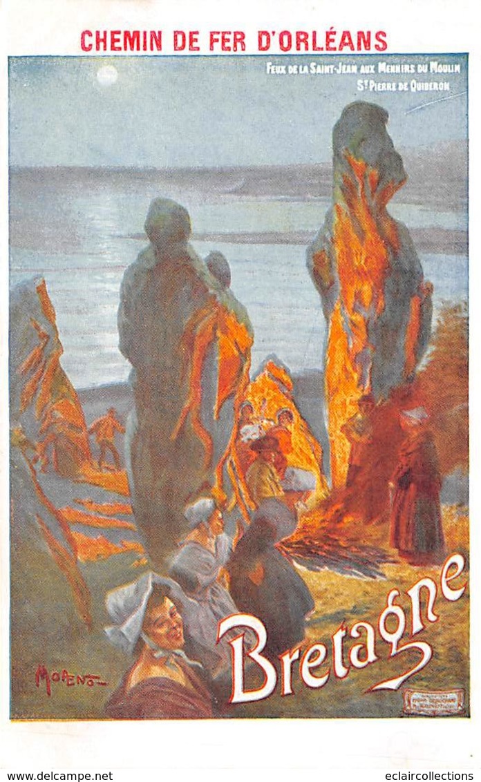 Quiberon     56      De L'Affiche Illustrée , Chemin De Fer De L'Etat Feux De La St Jean       (voir Scan) - Quiberon