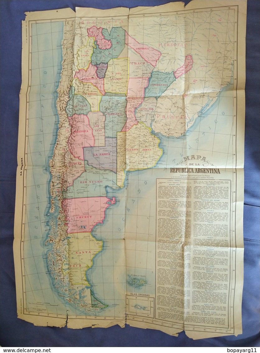 Argentine Argentina Map 1933  & Marcello Theater Rome La Prensa Newspaper Suplement   #7 - [1] Jusqu' à 1980