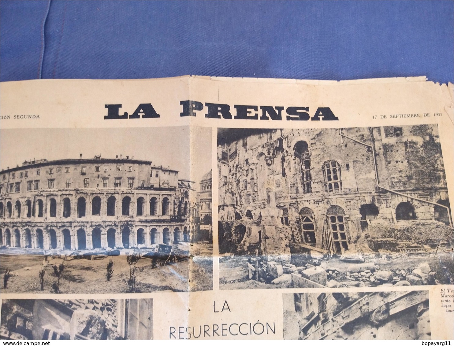 Argentine Argentina Map 1933  & Marcello Theater Rome La Prensa Newspaper Suplement   #7 - [1] Tot 1980