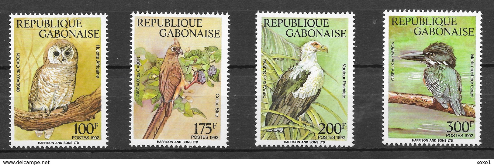 Gabon 1992 MiNr. 1128 - 1131  Gabun Native Birds Owls  4v MNH** 22,00 € - Gabon