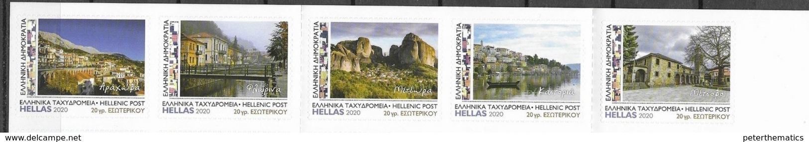 GREECE, 2020, MNH, WINTER DESTINATIONS, TOURISM, METEORA, BOATS, MOUNTAINS, BRIDGES, 5v S/A  Ex.BOOKLET - Other & Unclassified