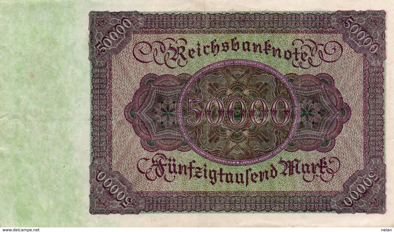 GERMANY- 50000 MARK 1922  - Wor:P-80, Ros:R-78 -   AUNC+++   SERIE  F-06066072 - 50.000 Mark