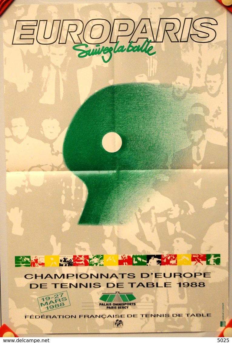 = FRANCE - 1988 - EUROPARIS 88 - Lot De 3 Affiches Championnats D'Europe - Tennis Table Tischtennis - Tennis Tavolo