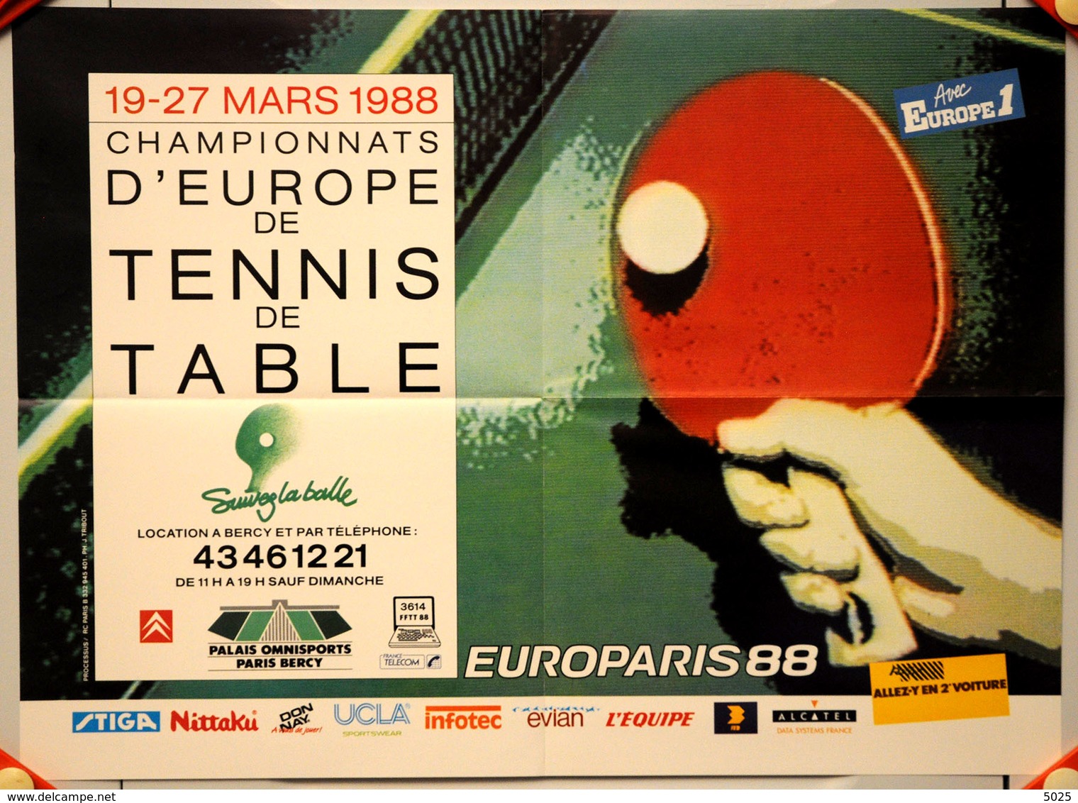 = FRANCE - 1988 - EUROPARIS 88 - Lot De 3 Affiches Championnats D'Europe - Tennis Table Tischtennis - Tennis De Table