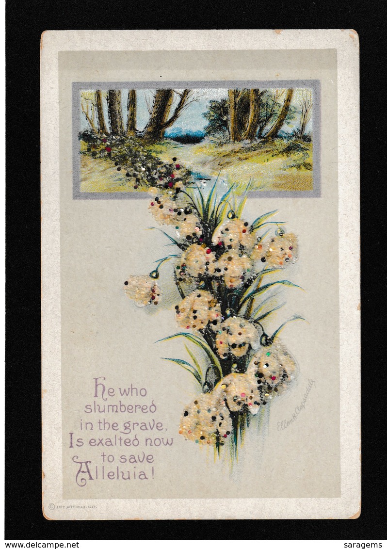 Ellen Clapsaddle Signed - "He Who Slumbered In The Grave" 1910s - Antique Embossed Postcard - Clapsaddle