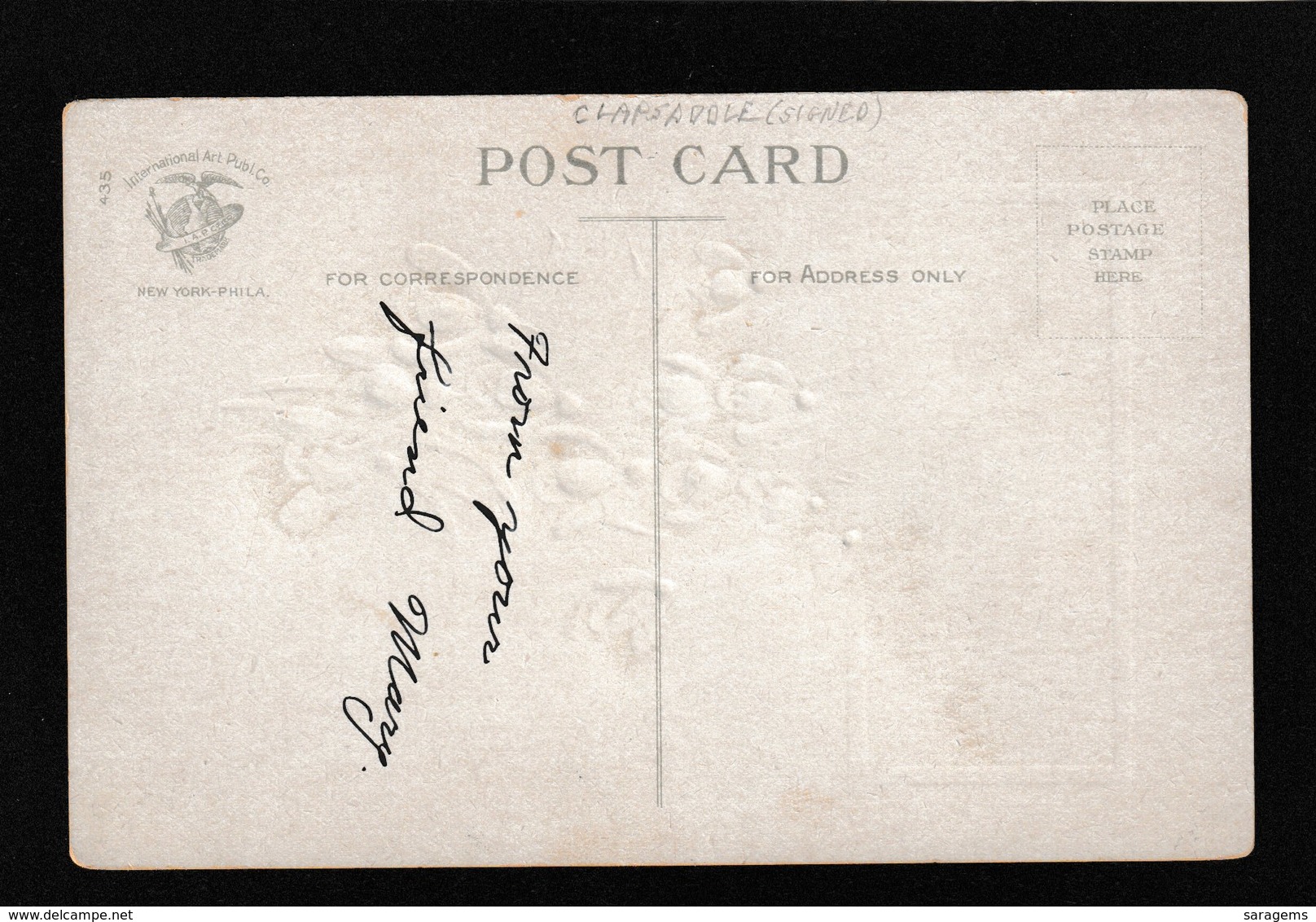 Ellen Clapsaddle Signed - "He Who Slumbered In The Grave" 1910s - Antique Embossed Postcard - Clapsaddle