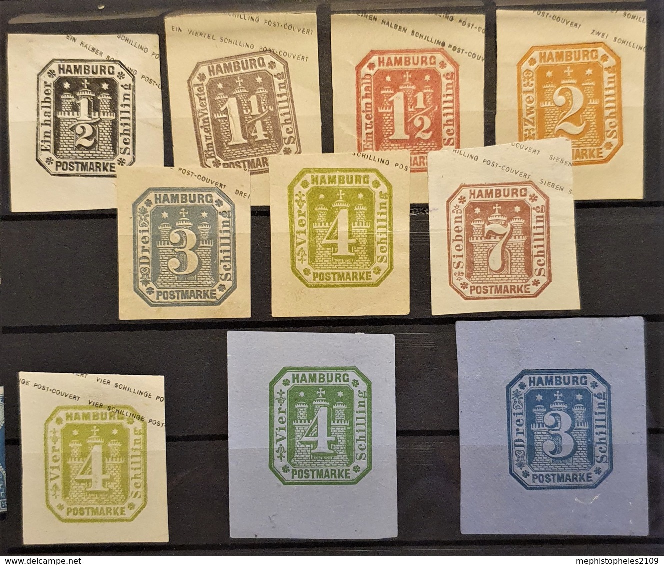 HAMBURG 1859-64 - MNH - 10 Envelop Stamps - Hambourg