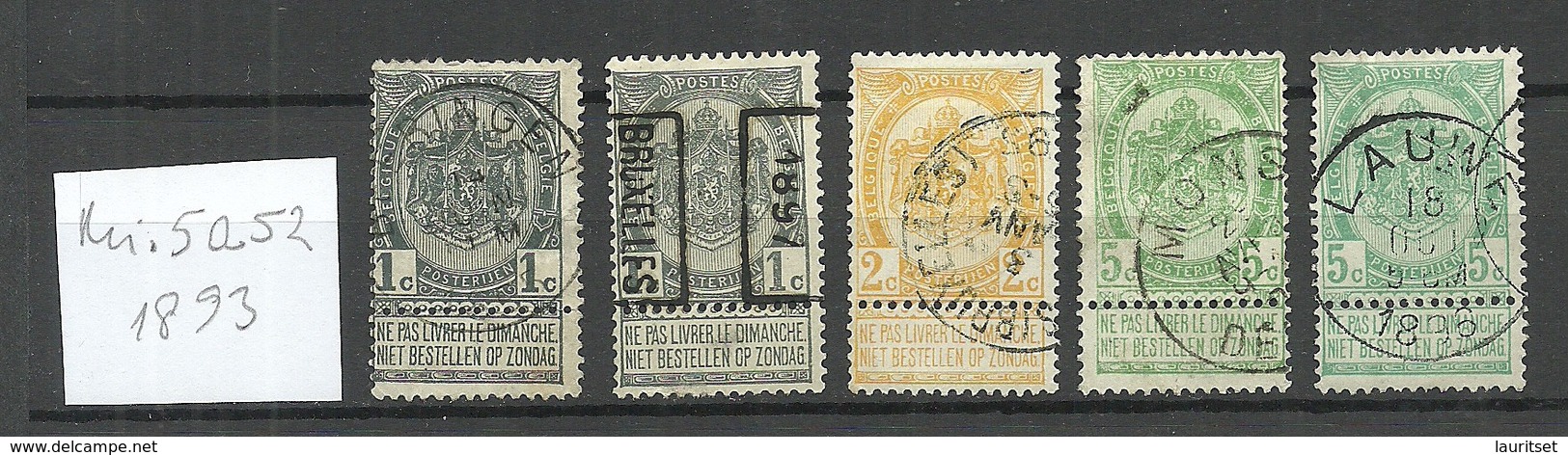 BELGIEN Belgium 1893 Michel 50 - 52 O - 1893-1907 Armoiries