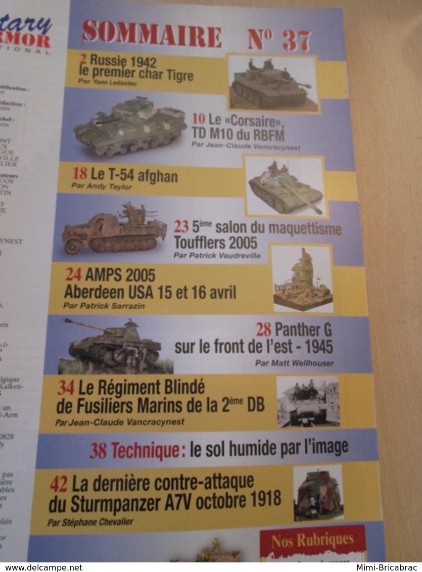 AVICOV Revue De Maquettisme Plastique MAQUETTES MILITAIRES N°37 De 2005 , Valait 5.95 €; Sommaire En Photo 3 ; TB état - Francia