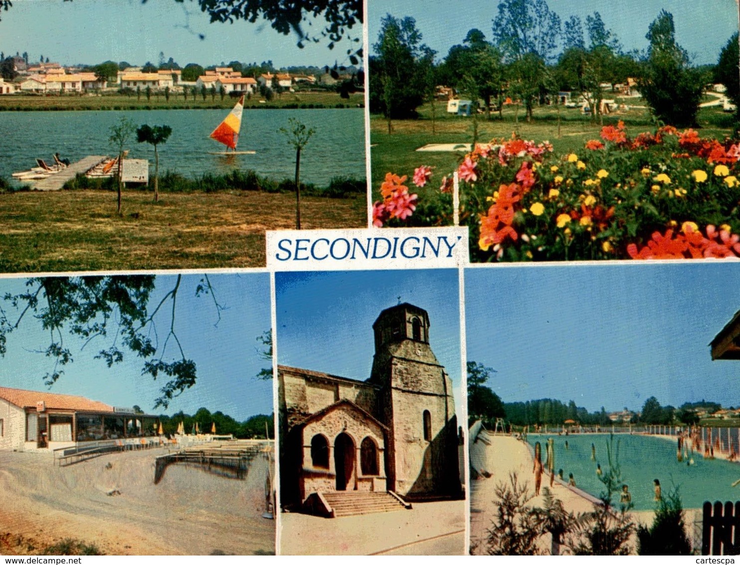 Secondigny Eglise Camping Du Moulin La Piscine Geante 1983  CPM Ou CPSM - Secondigny