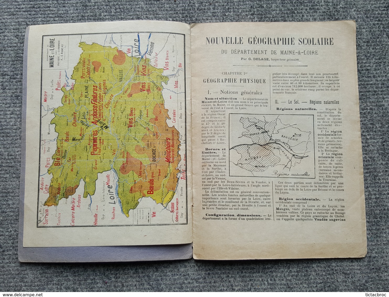 Livre Nouvelle Géographie Scolaire Maine Et Loire Histoire Abrégée De L'Anjou - Pays De Loire