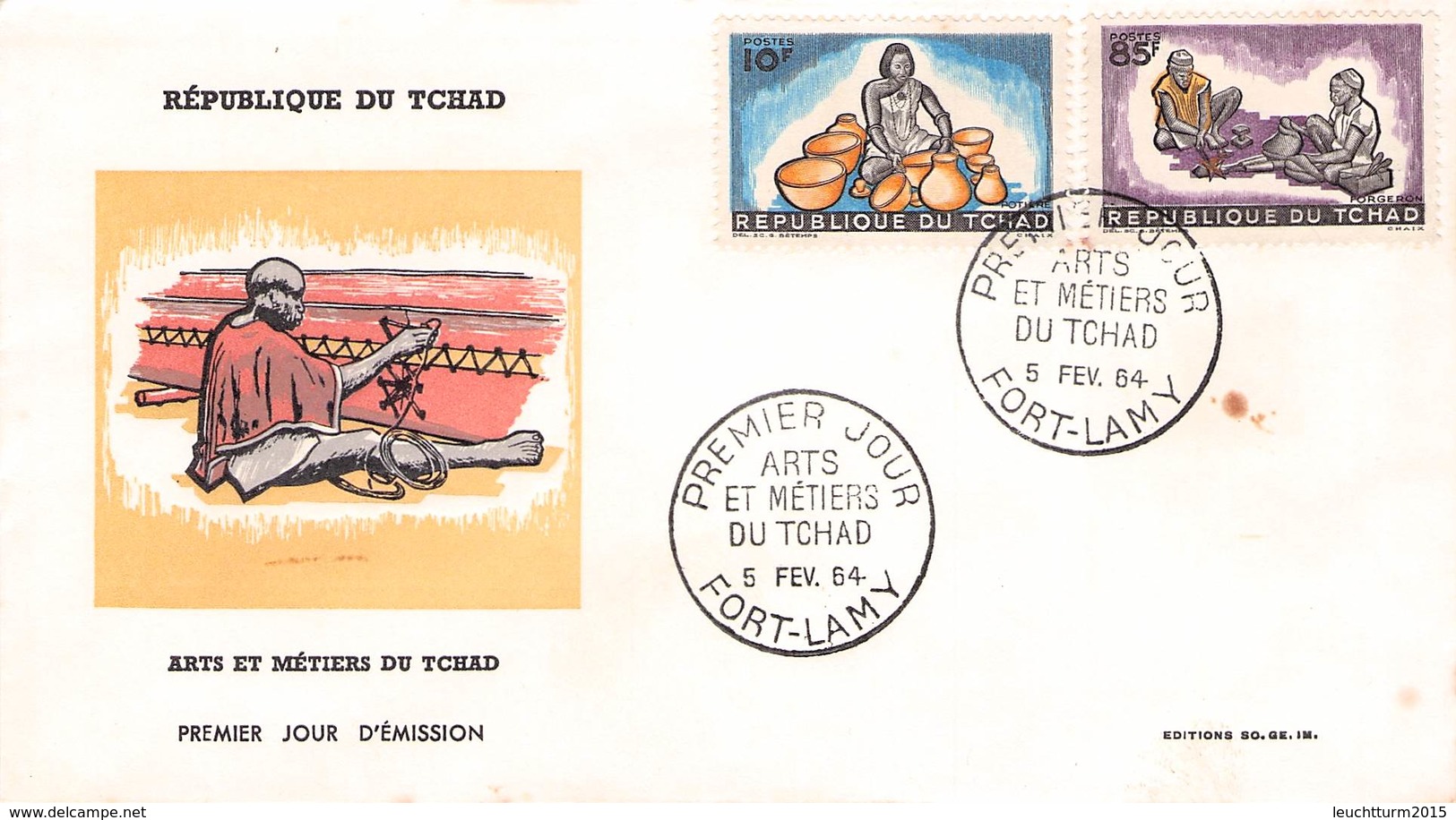 TCHAD - FDC 1964 ARTS ET NÉTIERS DU TCHAD //ak862 - Tchad (1960-...)