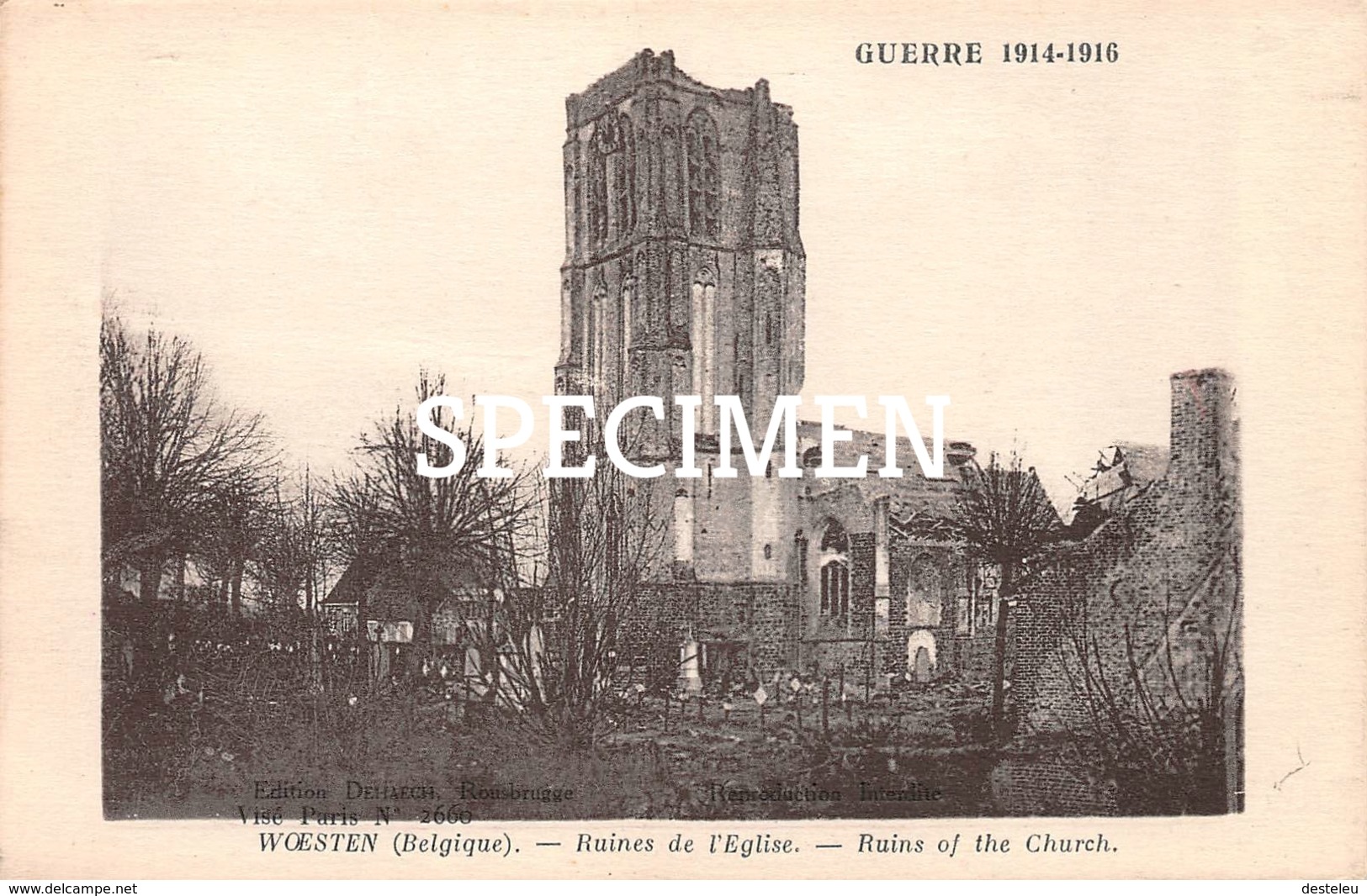 Ruines Of The Church - Guerre 1914-16 - Woesten - Vleteren