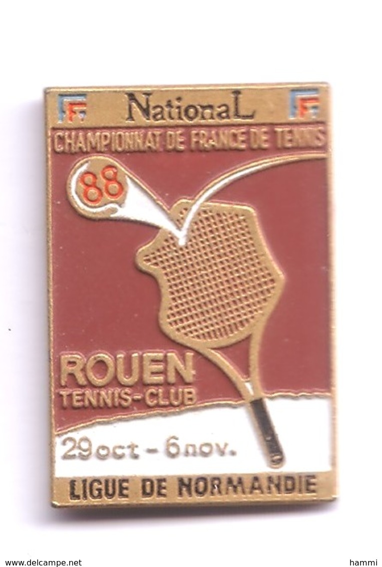 SP396 Pin's Tennis FFT Rouen Championnat France Ligue Normandie 88 Achat Immédiat - Tennis