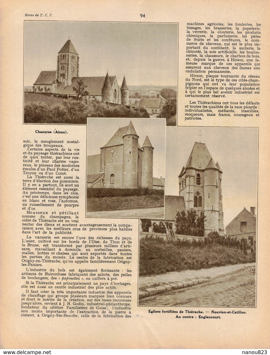 REVUE DU TOURING CLUB DE FRANCE 520 1938 THORONET CAEN BOURG VINCY TUPIGNY VIGNEUX PRISCES LAVAQUERESSE PLOMION MORGNY