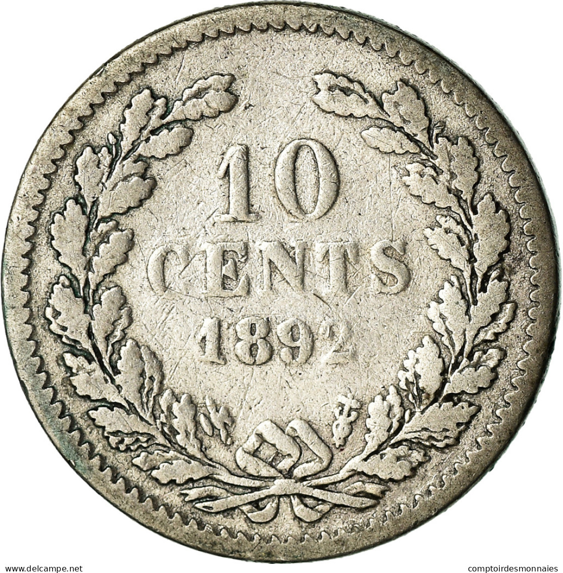 Monnaie, Pays-Bas, Wilhelmina I, 10 Cents, 1892, TB, Argent, KM:116 - 10 Cent