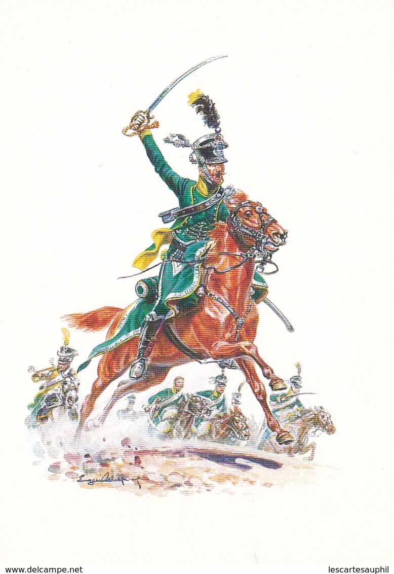 Illustration Leliepvre Cavaliers De L Empire Officier Des Chasseurs A Cheval 4 Eme Regiment - Autres & Non Classés