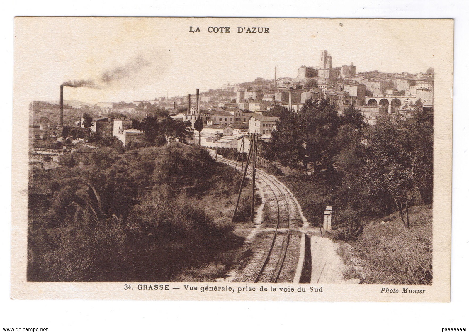 GRASSE  VUE GENERALE PRISE DE LA VOIE DU SUD - Grasse