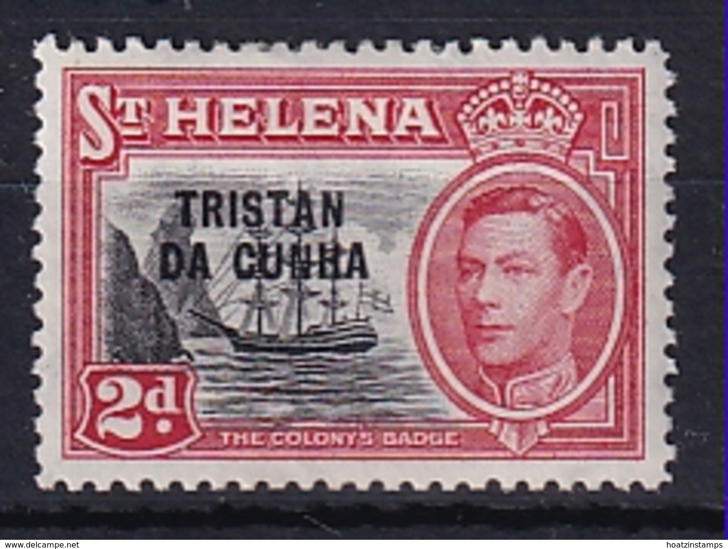 Tristan Da Cunha: 1952   KGVI 'Tristan Da Cunha' OVPT   SG4    2d     MH - Tristan Da Cunha