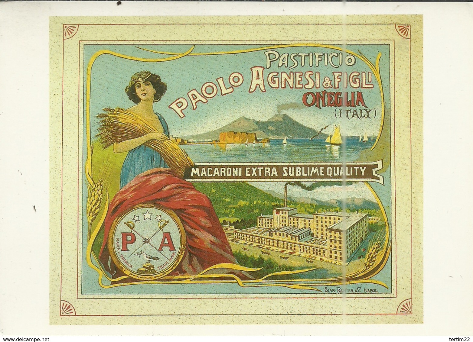 ( PUBLICITE )( AFFICHES ) (ITALIE )( PATES AGNESI ) ANNEE 1920 - Advertising