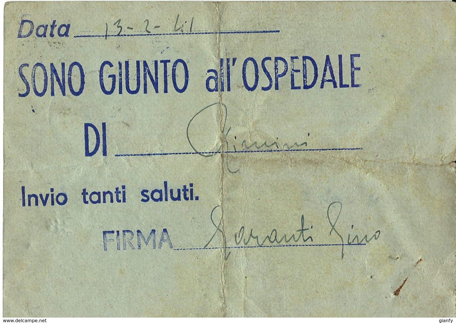 FRANCHIGIA POSTA MILITARE 45 1941 FORLI OSPEDALE MUSSOLINI RIMINI X COSTA ROVIGO - Military Mail (PM)