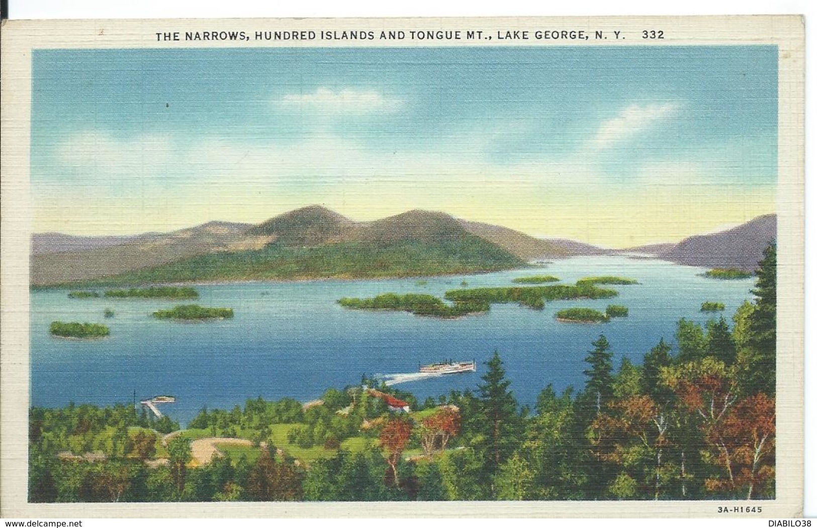 NEW-YORK   ( ETATS-UNIS )  LAKE GEORGE ,  THE NARROWS , HUNDRED ISLANDS AND TONGUE MT. - Lake George