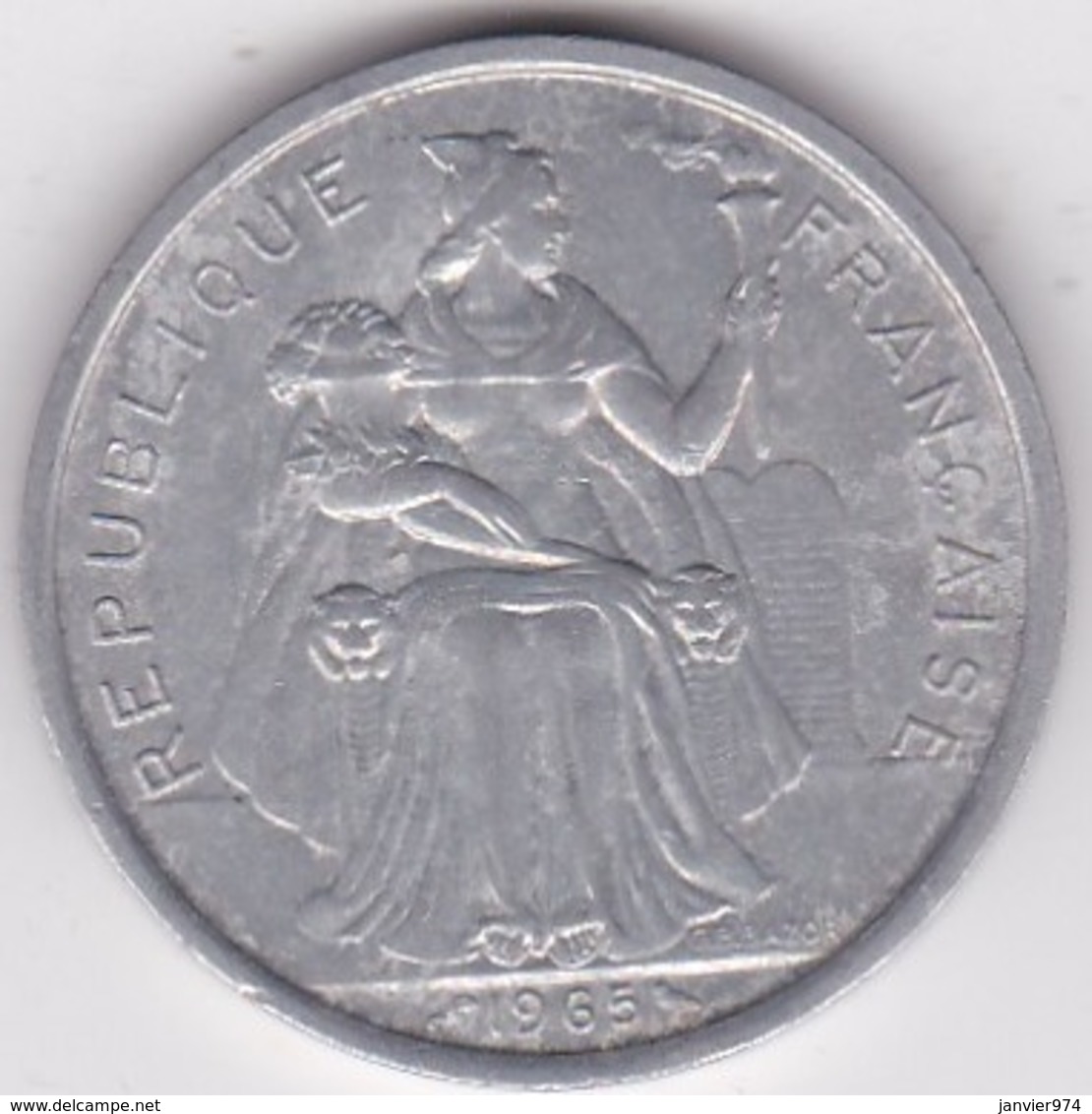 Polynésie Francaise . 5 Francs 1965, En Aluminium - Frans-Polynesië