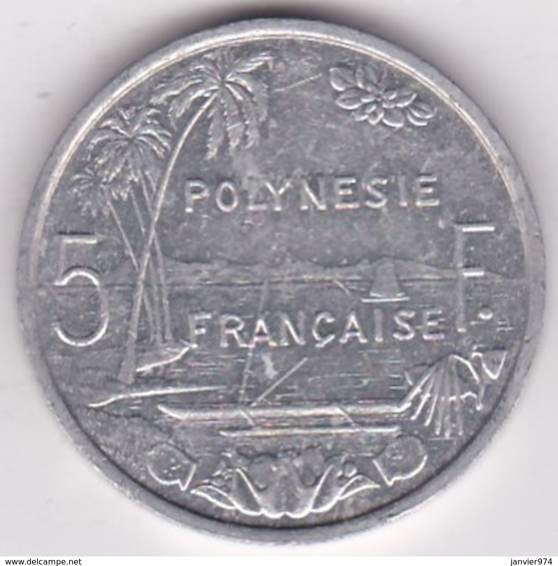 Polynésie Francaise . 5 Francs 1991, En Aluminium - Frans-Polynesië
