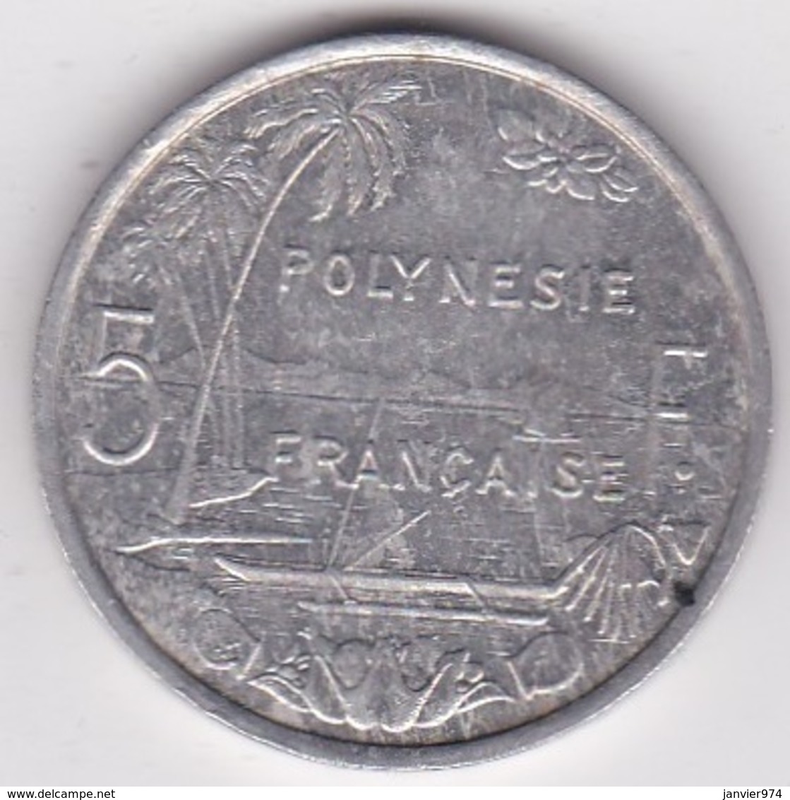 Polynésie Francaise . 5 Francs 1991, En Aluminium - Frans-Polynesië