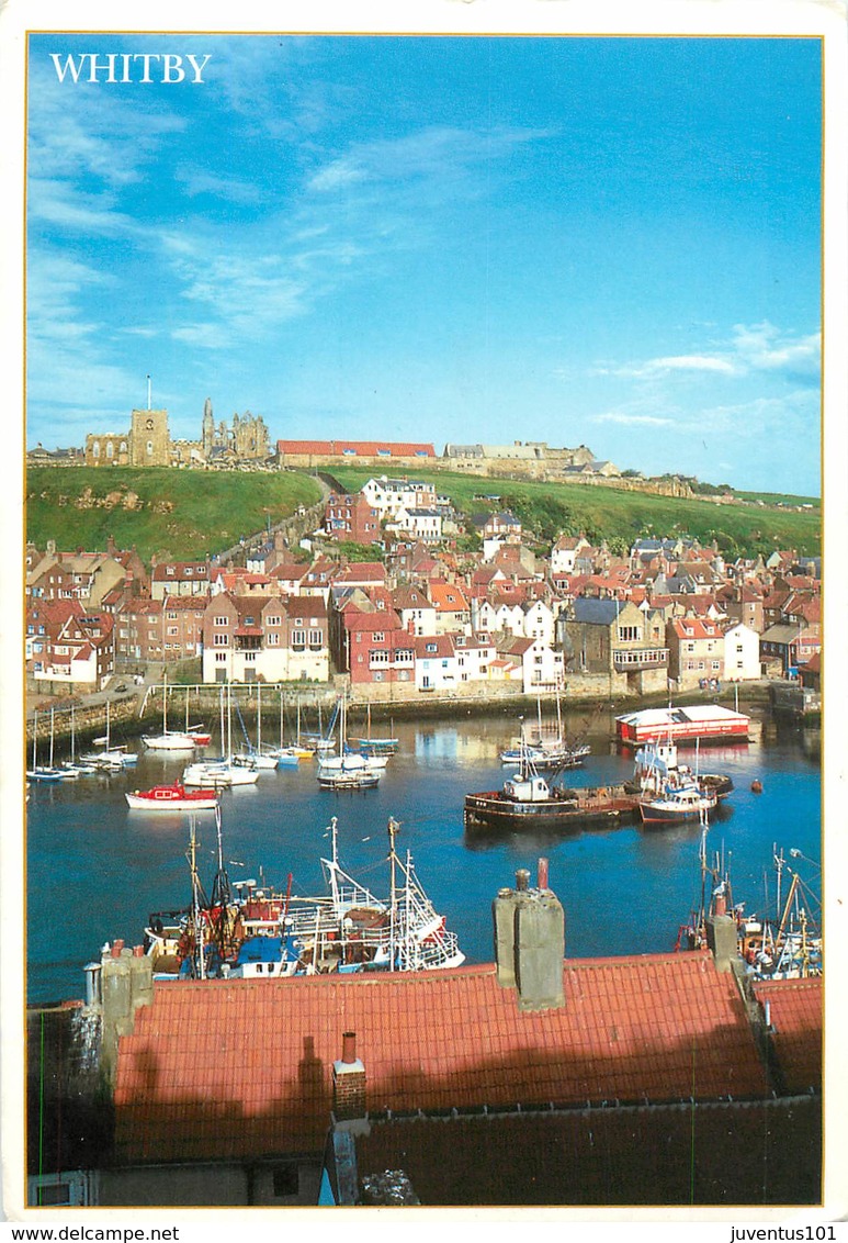 CPSM WHITBY - A View Of Abbey And Harbour From West Cliff         L3036 - Whitby