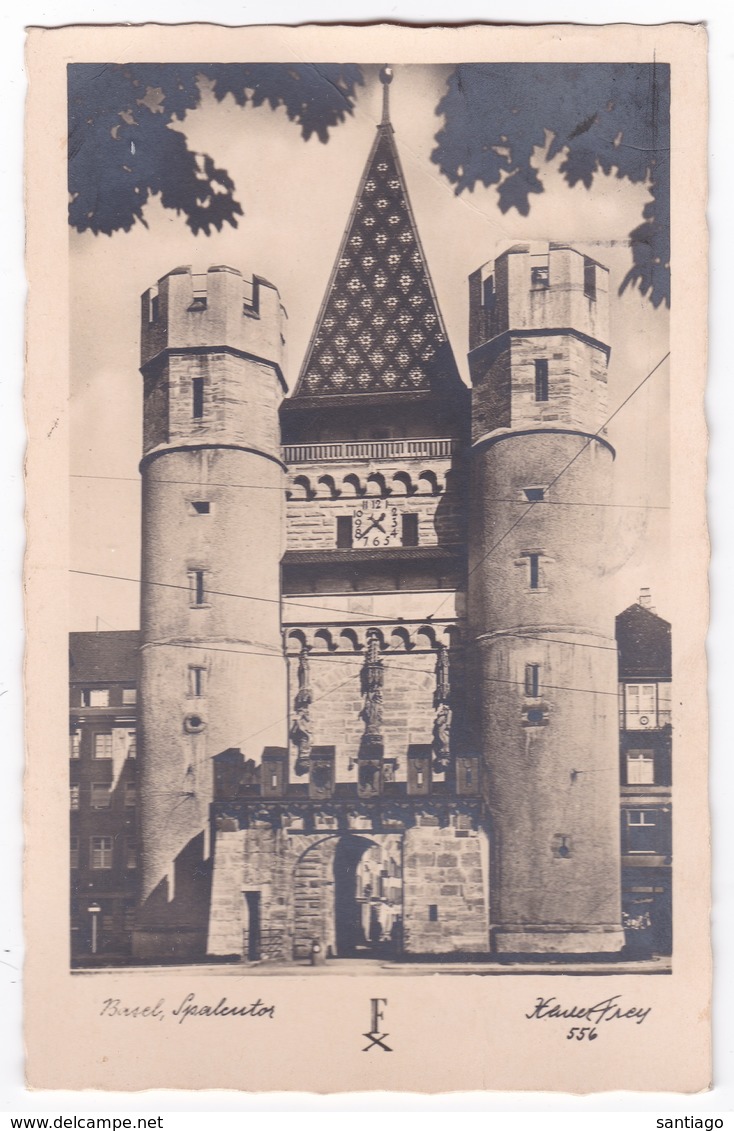 Zichtkaart BASEL   : Spaleurtor / Mit Werbestempel : "BASEL LOHNT JEDEN BESUCH" 1946 - Basel