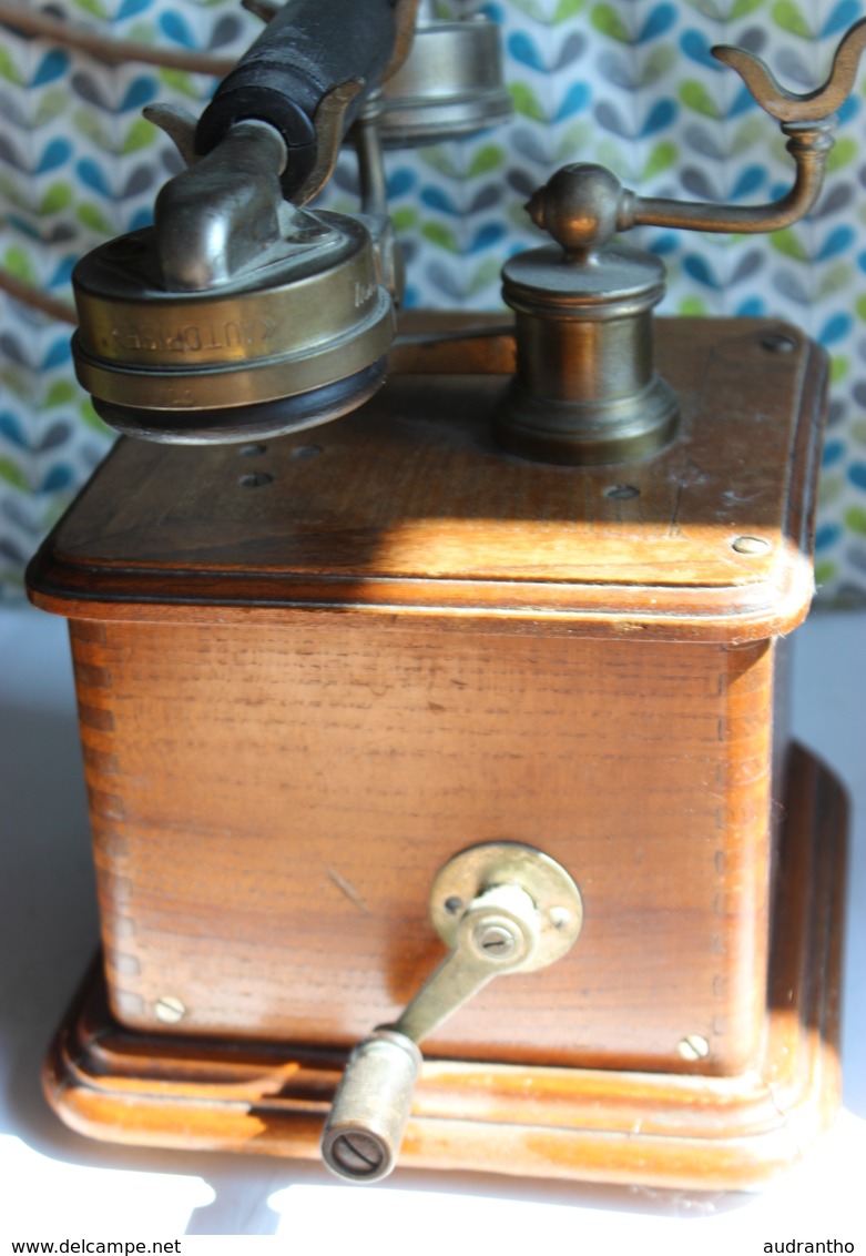 ancien téléphone bois ASSOCIATION DES OUVRIERS EN INSTRUMENTS DE PRECISON PARIS n° 24634 combiné BL modèle 1910 n°52183