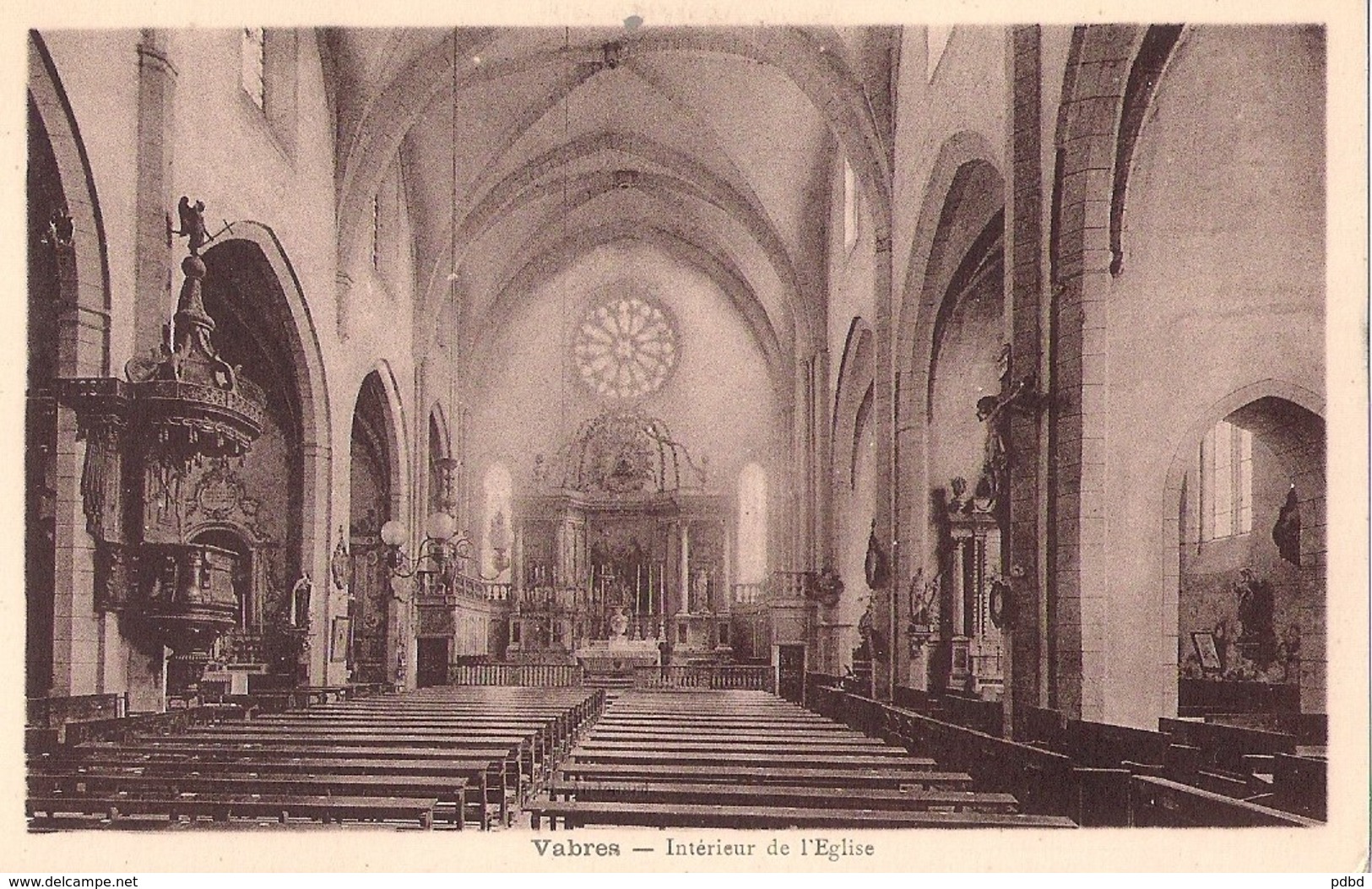 12 .VABRES . 4 CPA Sépia ( 2 X 2 Identiques) . Eglise . - Vabres