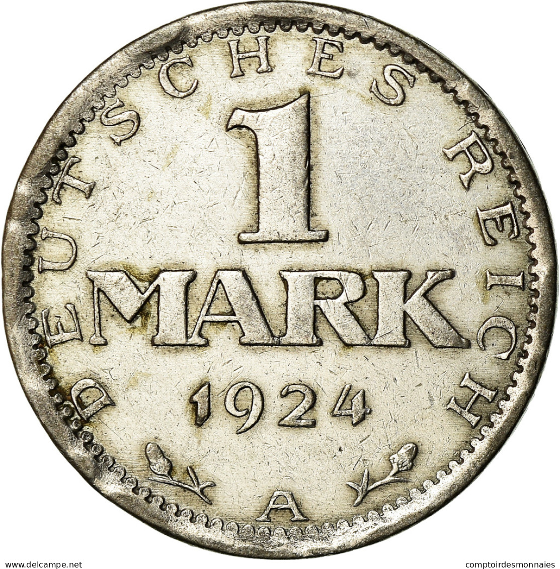 Monnaie, Allemagne, République De Weimar, Mark, 1924, Berlin, TTB, Argent - 1 Mark & 1 Reichsmark