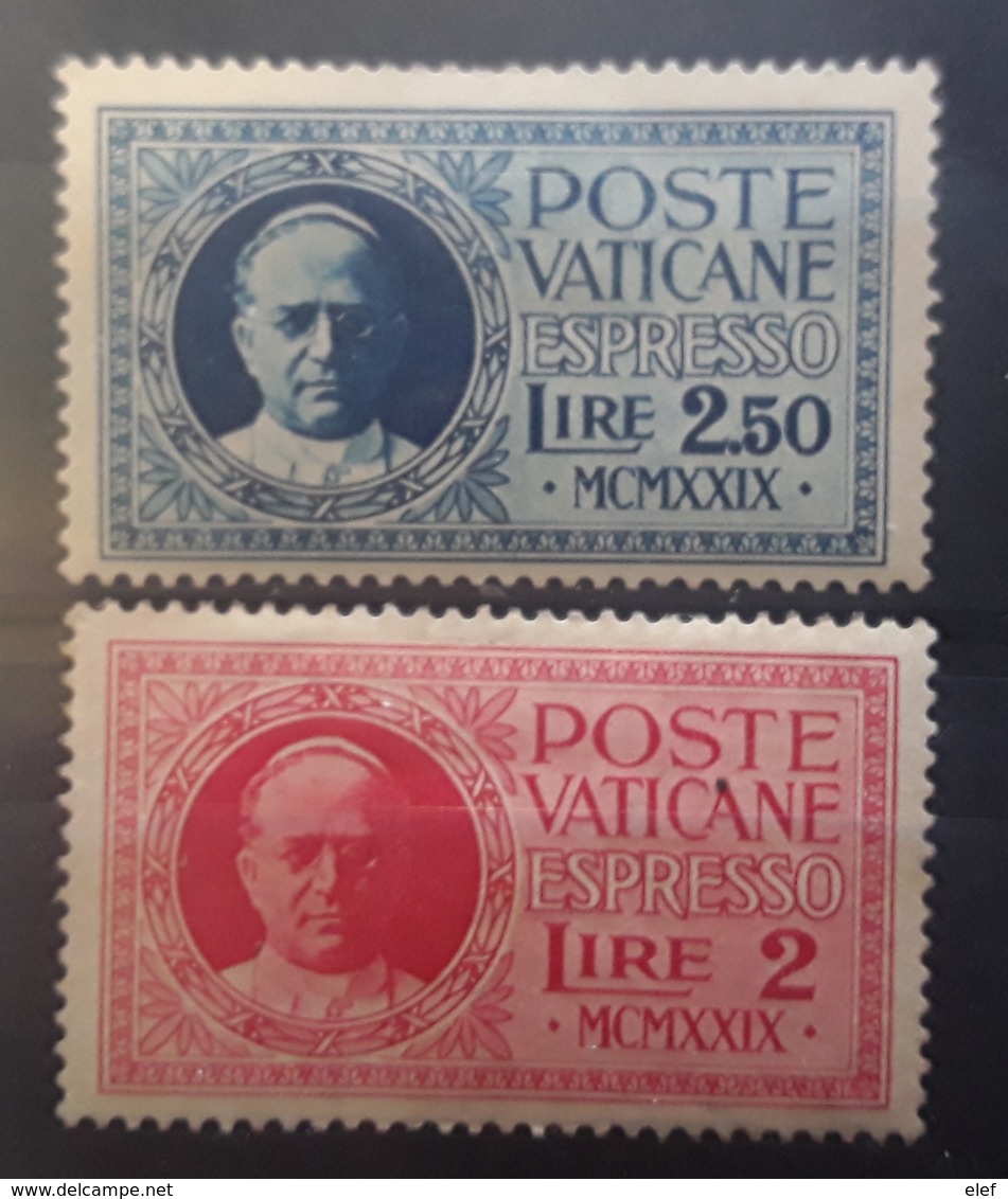 VATICAN POSTE VATICANE VATICANO, 1929 ESPRESSO EXPRES  PAPE PIE XI, ,Yvert 1 & 2 Neufs * MH TB Cote 45 Euros - Exprès