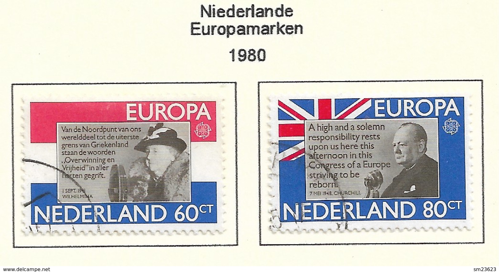 Niederlande / Nederland 1980  Mi.Nr. 1168 /69 , EUROPA CEPT - Bedeutende Persönlichkeiten - Gestempelt / Fine Used / (o) - 1980