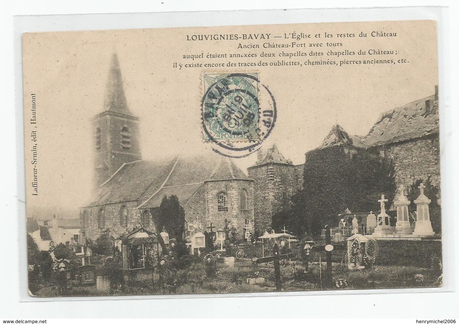 59 Nord Louvignies Bavay L'église Et Les Restes Du Chateau Cimetière Ed Laffineur Srmin , Hautmont - Bavay