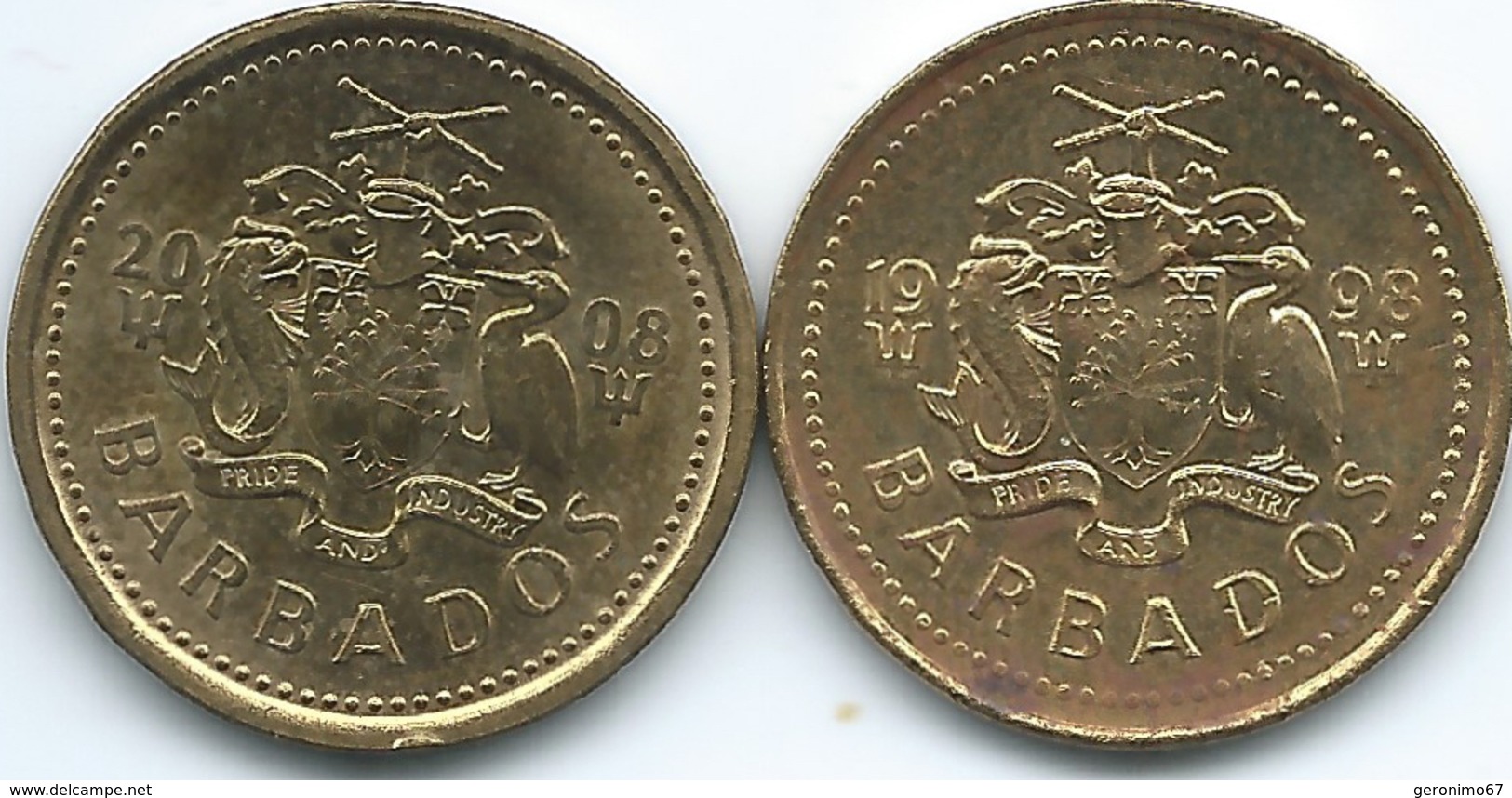 Barbados - Elizabeth II - 5 Cents - 1998 (KM11) & 2008 (KM11a) - Barbades