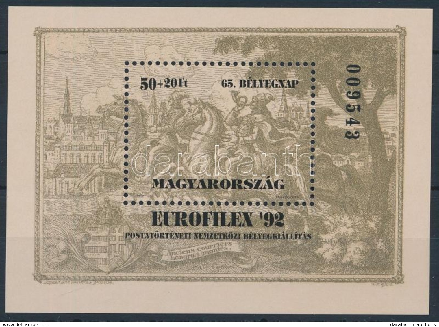 ** 1992 Bélyegnap (65.) - EUROFILEX Blokk Eltérő Színű Változat (18.000) / Mi Block 221 I. - Sonstige & Ohne Zuordnung