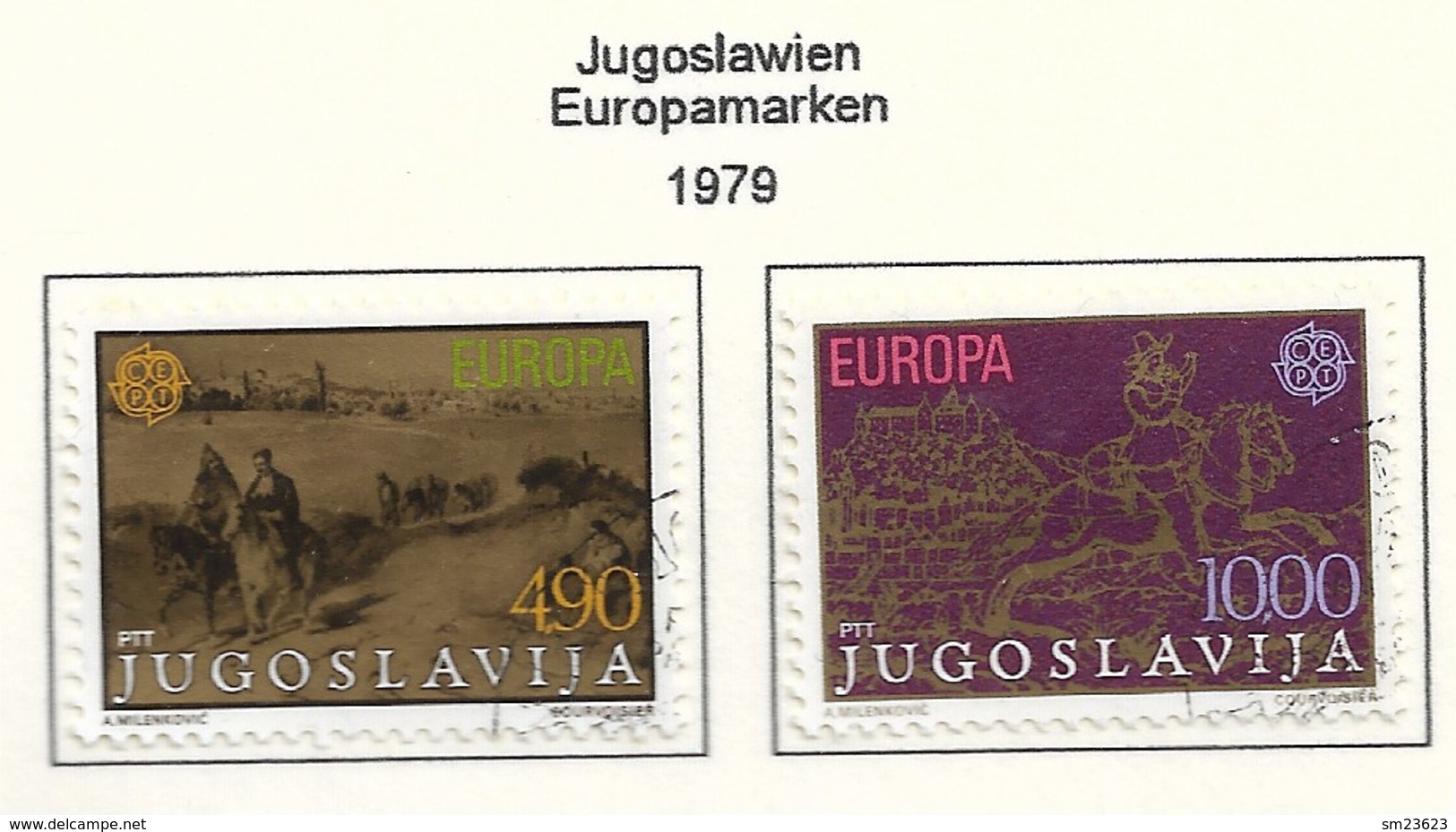 Jugoslawien 1979  Mi.Nr. 1787 /1788 , EUROPA CEPT Geschichte Der Post Und Fernmeldewesens - Gestempelt / Fine Used / (o) - 1979