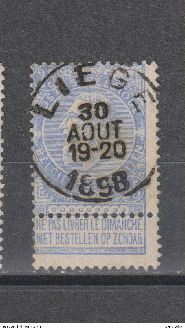 COB 59 Oblitération Centrale LIEGE - 1893-1900 Schmaler Bart