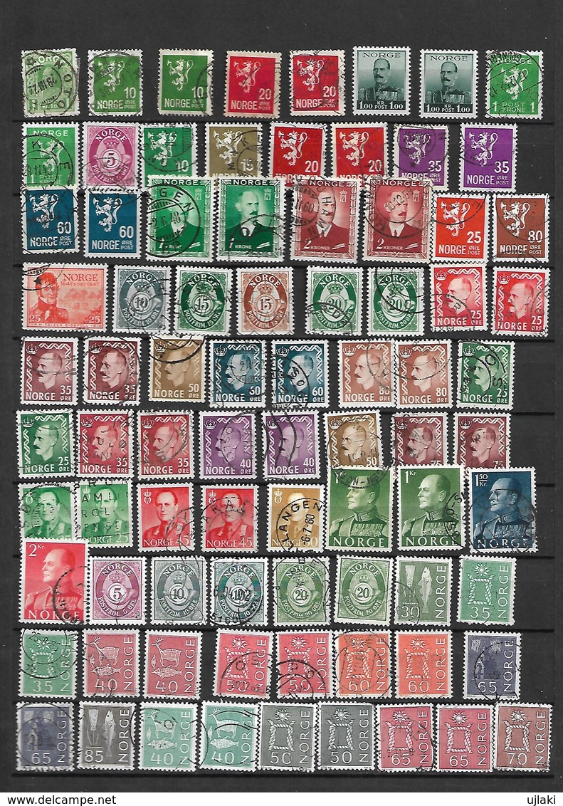 NORVEGE: Petite Collection De 200 TP  Chronolog.incomplet  Avec Doublons De 1911...1994 Avec TS - Collections