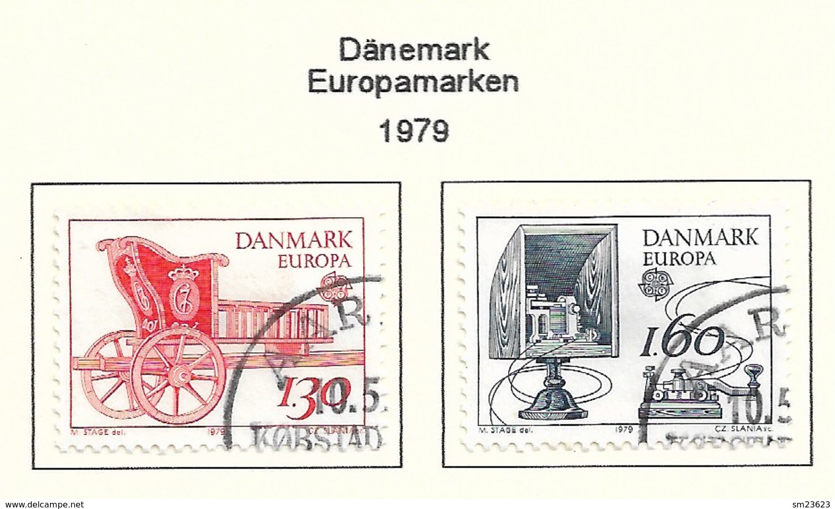 Dänemark 1979  Mi.Nr. 686 /687 , EUROPA CEPT Geschichte Der Post Und Fernmeldewesens - Gestempelt / Fine Used / (o) - 1979