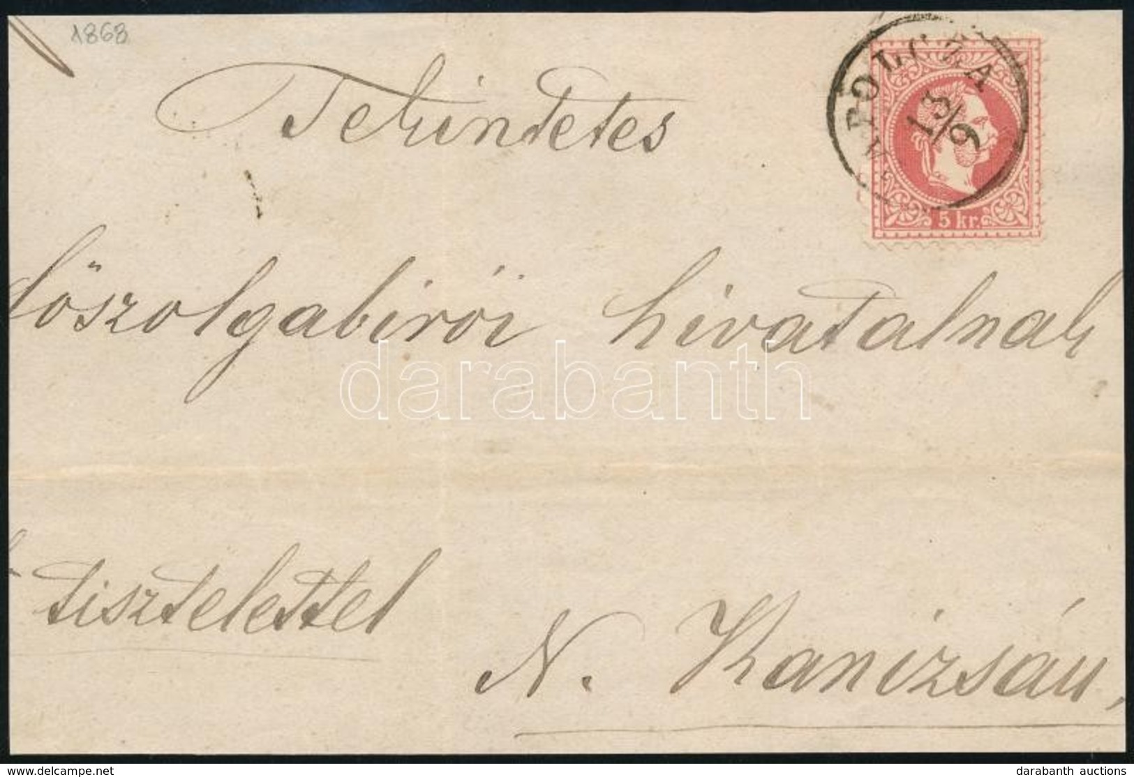 1868 5kr Levél Előlapon "TAPOLCZA" - N.Kanizsa - Sonstige & Ohne Zuordnung