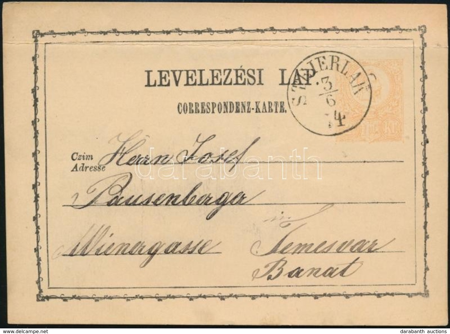 1874 Díjjegyes Levelezőlap "STEIERLAK" - Sonstige & Ohne Zuordnung