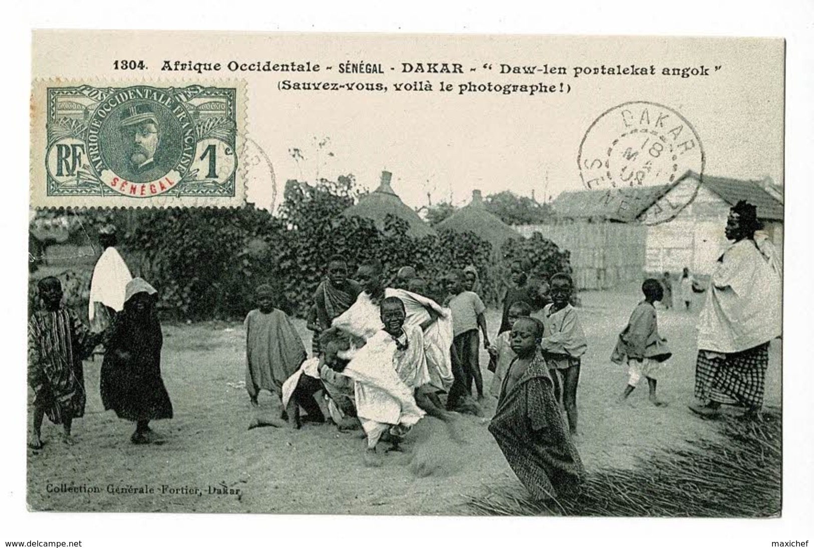 Sénégal - Dakar "Daw-len Portalekat Angok" Sauvez-vous, Voilà Le Photographe - Timbré 1908 - Sénégal