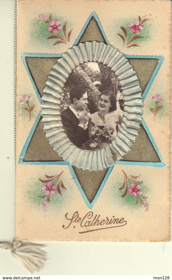 SAINTE CATHERINE FLEURS MEDAILLON ARTICULE - CARTE DOUBLE - Saint-Catherine's Day