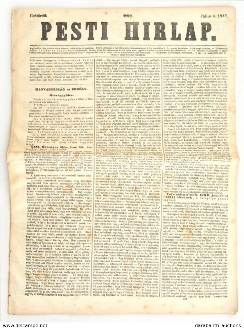 1843 A Pesti Hírlap Júliis 6. Száma - Ohne Zuordnung