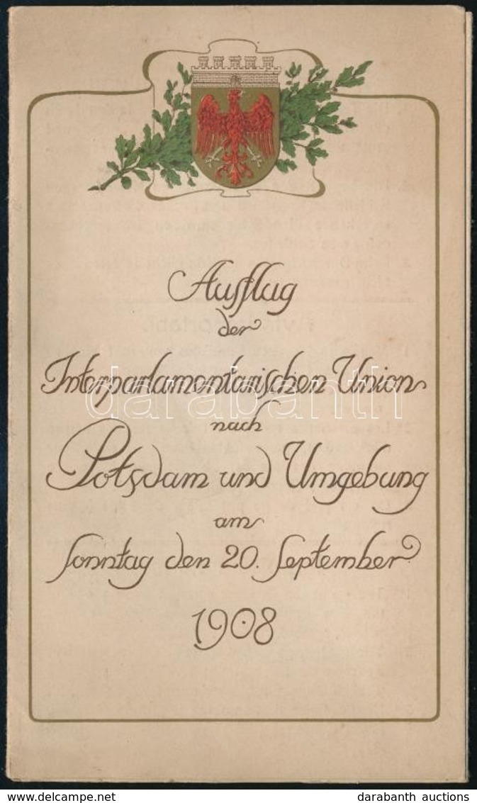 1908 Az Interparlamentáris Unió Kirándulásának Programja - Ohne Zuordnung