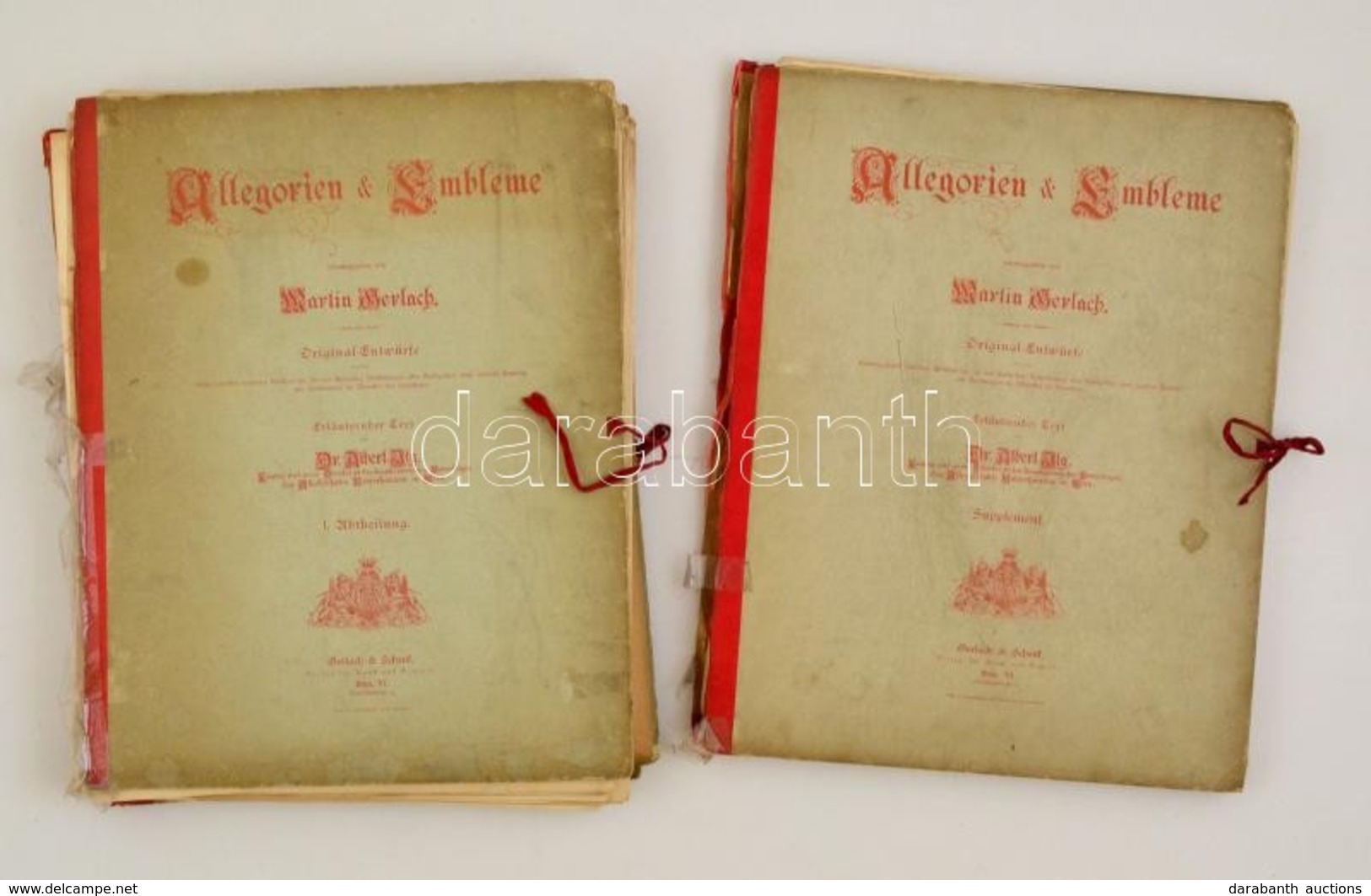Allegorien Und Embleme. Szerk.: Gerlach, Martin. 1., 3. Köt., Supplement. Wien, 1882, Gerlach&Schenk. Az 1. és 3. Kötet  - Ohne Zuordnung